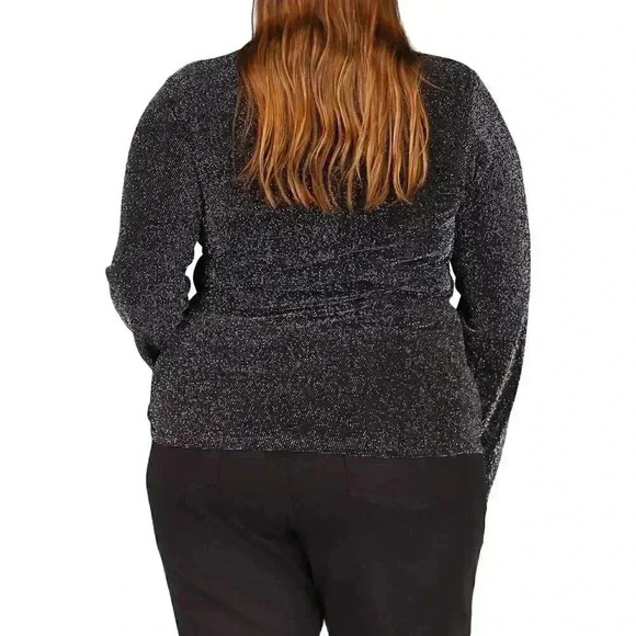 MICHAEL KORS PLUS SIZE TWIST-HEM SHIMMER TO BLACKSILVER - Picture 2 of 4